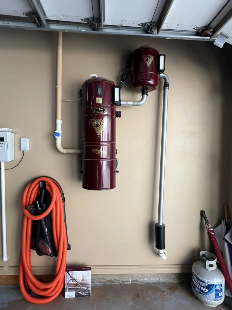 Central vacuum equipment, illustrative photograph