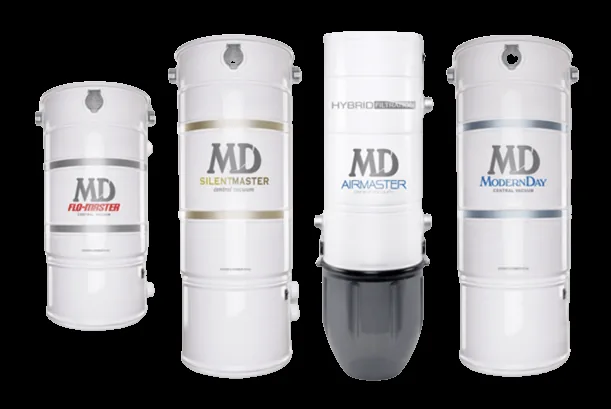 Range of central vacuum power units, manufacturer equipment photography